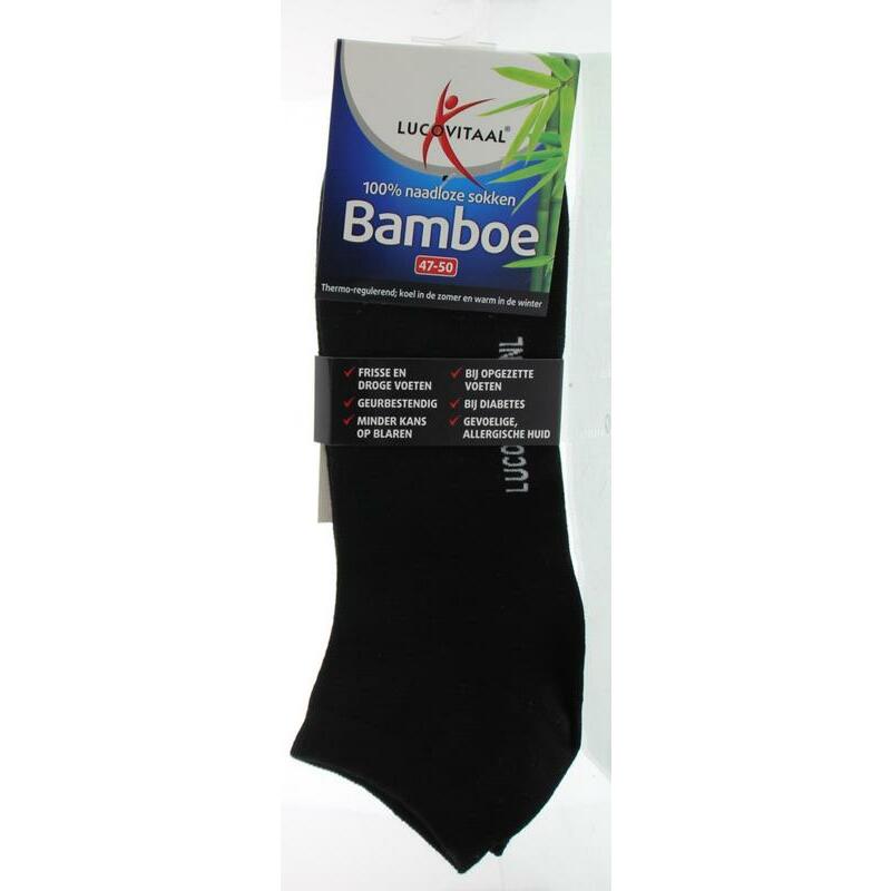 Lucovitaal Bamboe enkelsok zwart 47-50 1paar