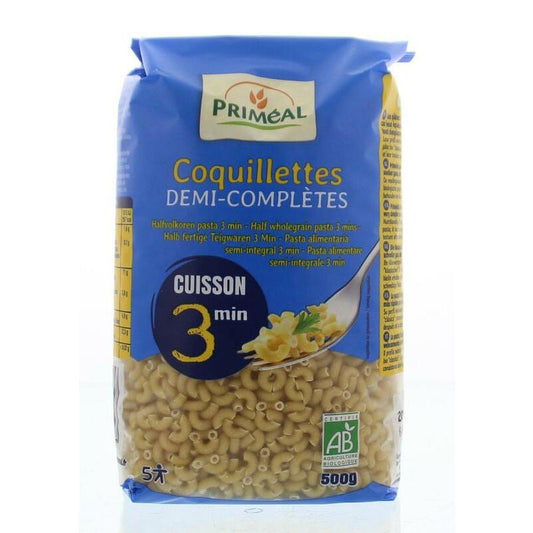 Primeal Halfvolkoren elleboogjes snelkook 3 minuut bio 500g