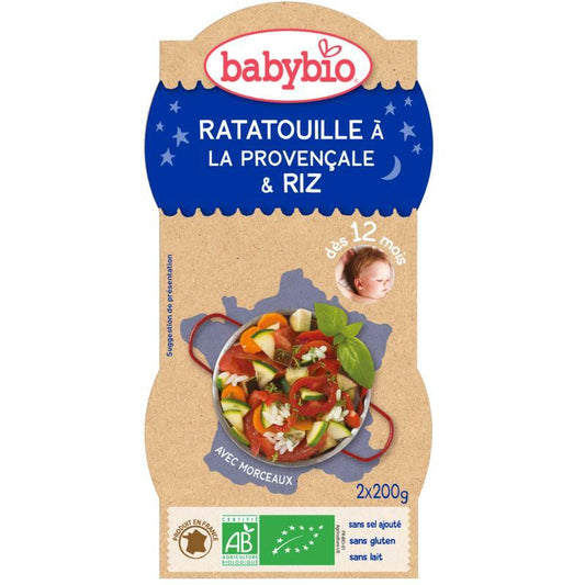 Babybio Ratatouille met rijst 200 gram bio 2x200g