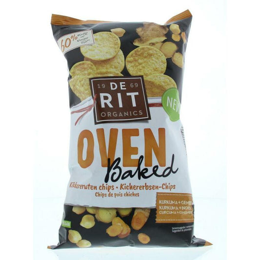 De Rit Kikkererwtenchips ovenbaked kurkuma gember bio 75g