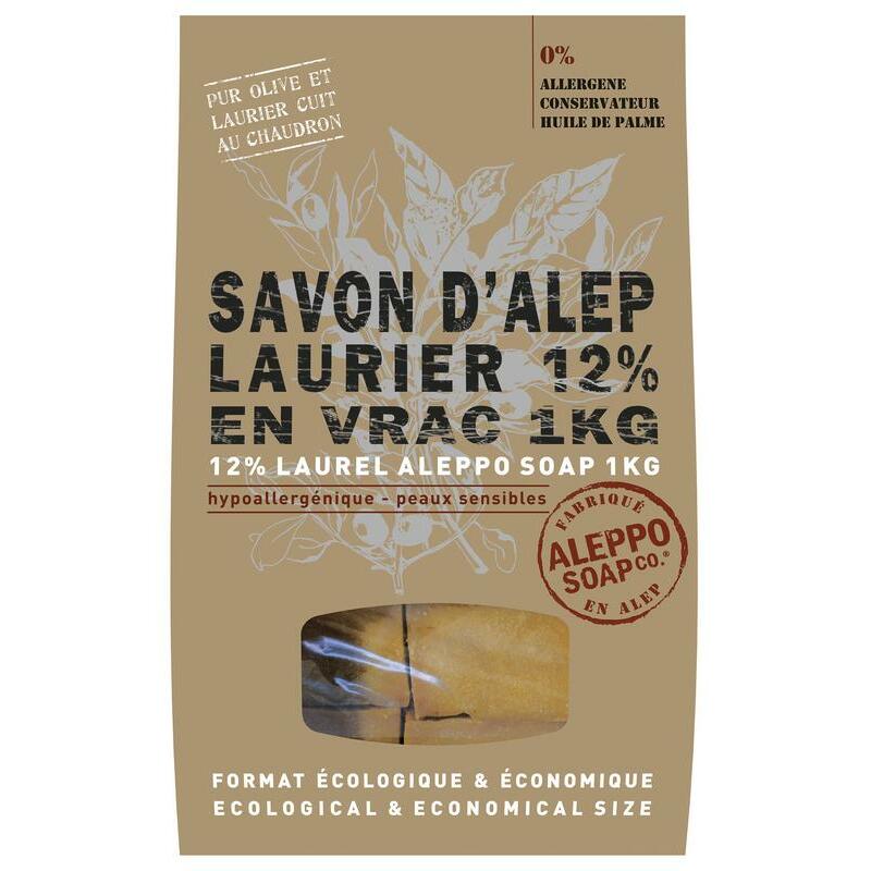 Aleppo Soap Co Aleppo zeep 12% laurier stukken 1000g