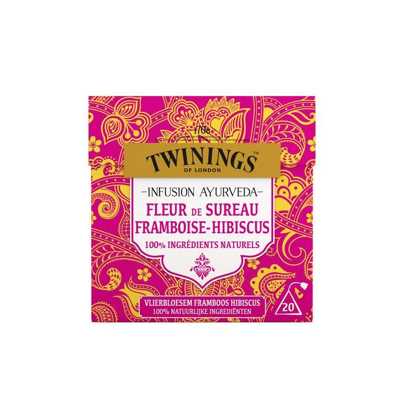 Twinings Ayurveda vlierbloesem framboos hibiscus 20st