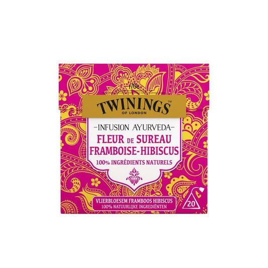 Twinings Ayurveda vlierbloesem framboos hibiscus 20st