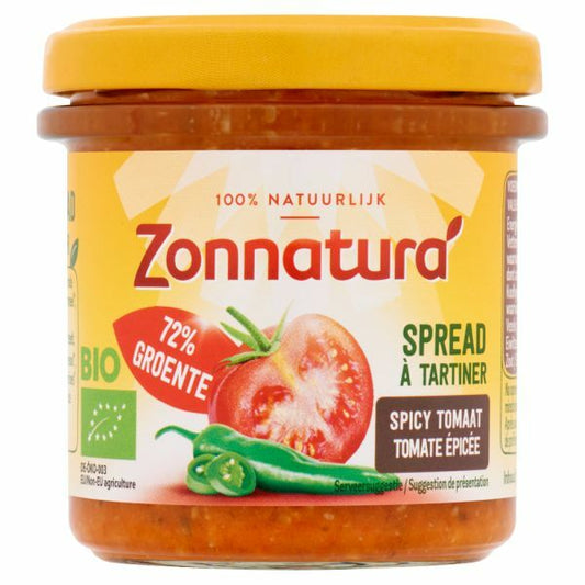 Zonnatura Groentespread spicy tomato bio 135g