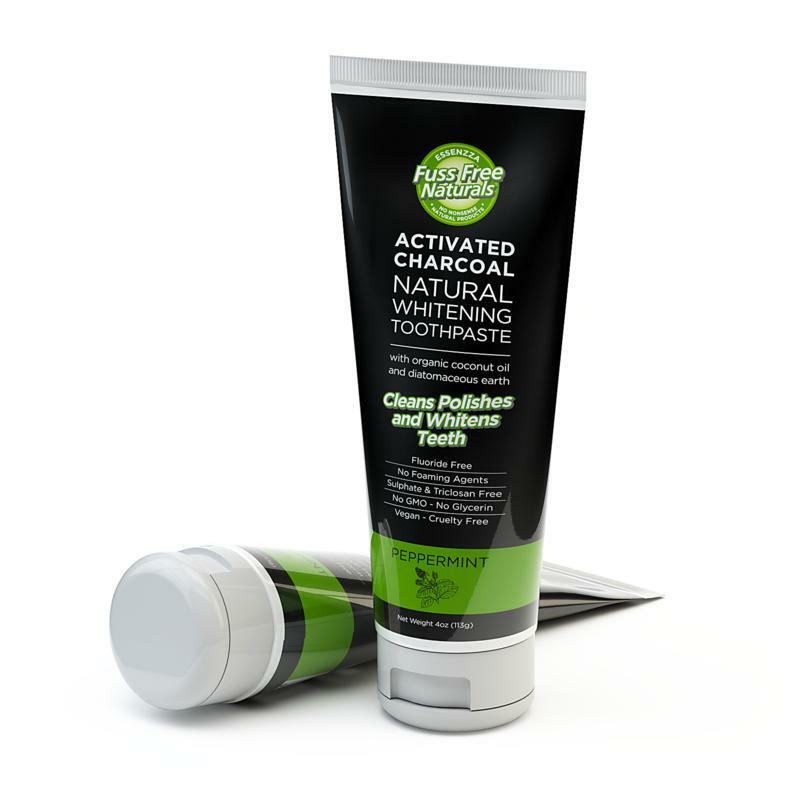 Fuss Free Nat Tandpasta activated charcoal peppermint 113g