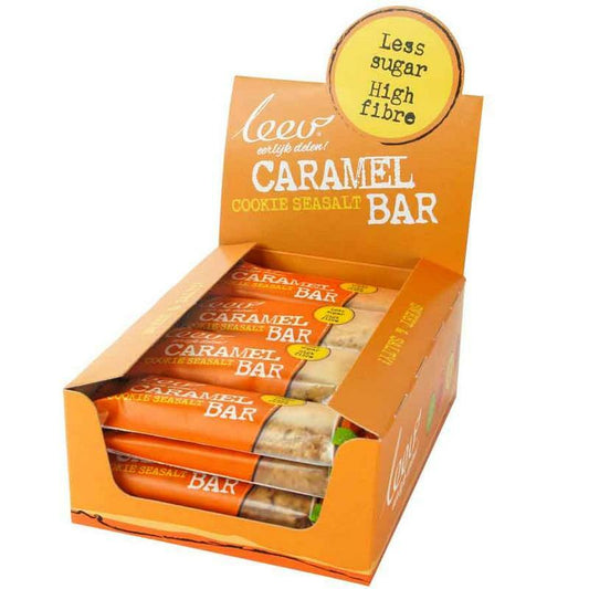 Leev Bio cookiebar karamel-zeezout & granen 35 gram 16x35g