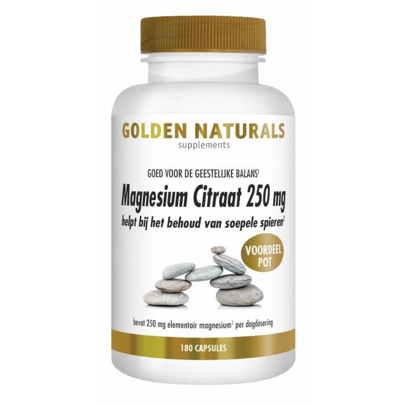 Golden Naturals Magnesium citraat 250 mg 180vc