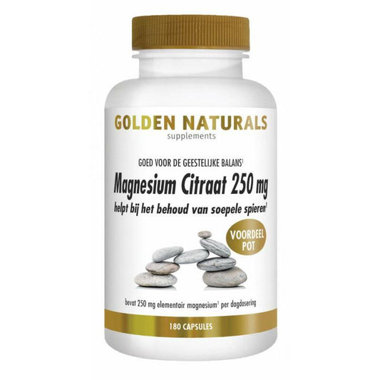Golden Naturals Magnesium citraat 250 mg 180vc