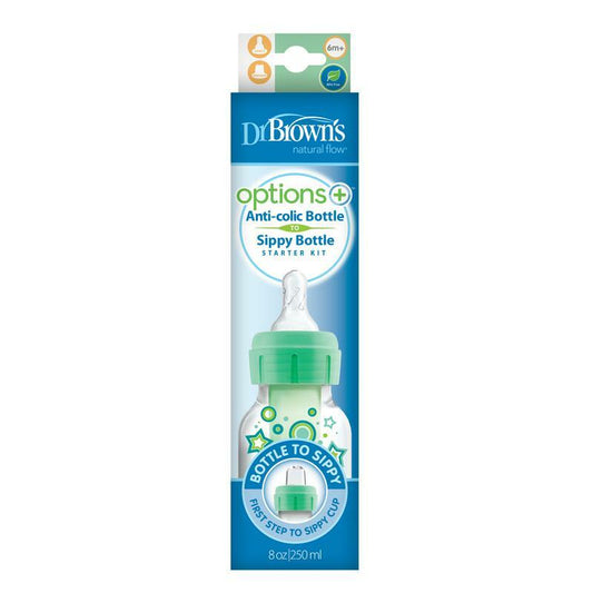 Dr Brown's Options+ overgangsfles smalle hals groen 250ml 1st