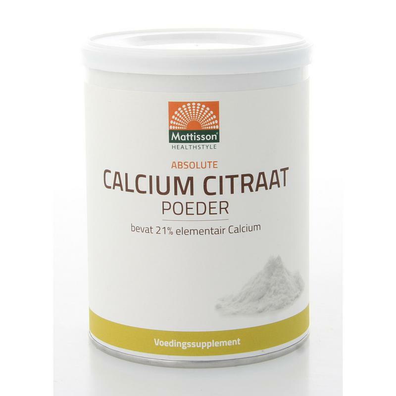 Mattisson Calcium citraat poeder - 21% elementair calcium 125g
