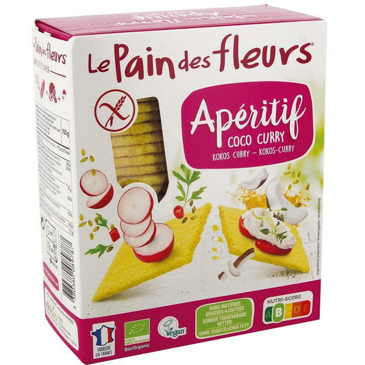 Pain Des Fleurs Aperitif crackers kokos / curry bio 150g