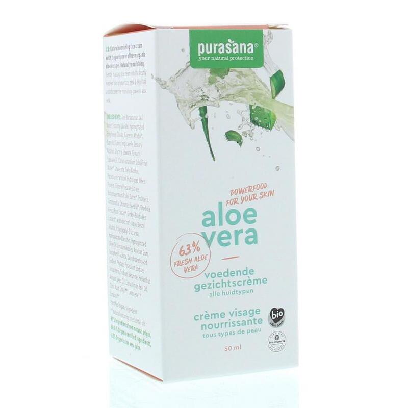 Purasana Aloe vera gezichtscreme voedend/creme visage bio 50ml