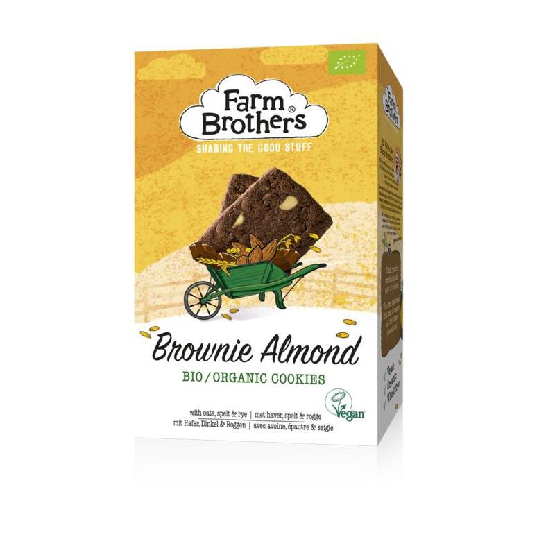Farm Brothers Brownie & almond koekjes bio & vegan 150g