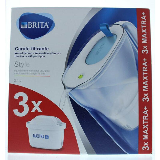 Brita Waterfilterbundel Style cool blue + 3 maxtra filt 1st