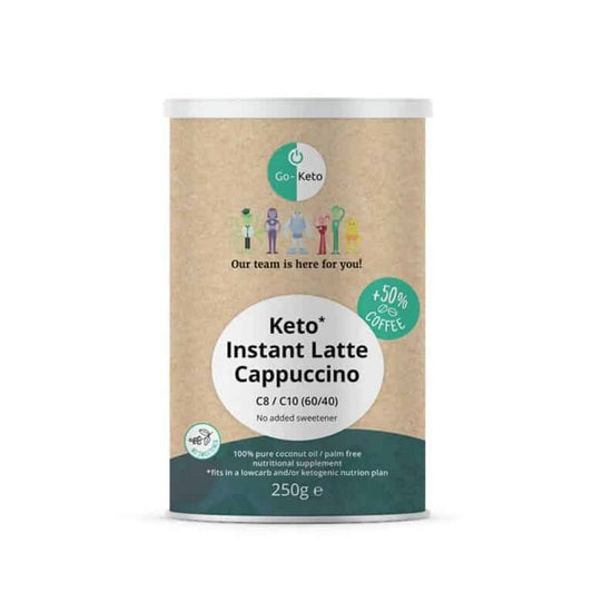 Go-Keto Instant latte cappucino gezoet 250g