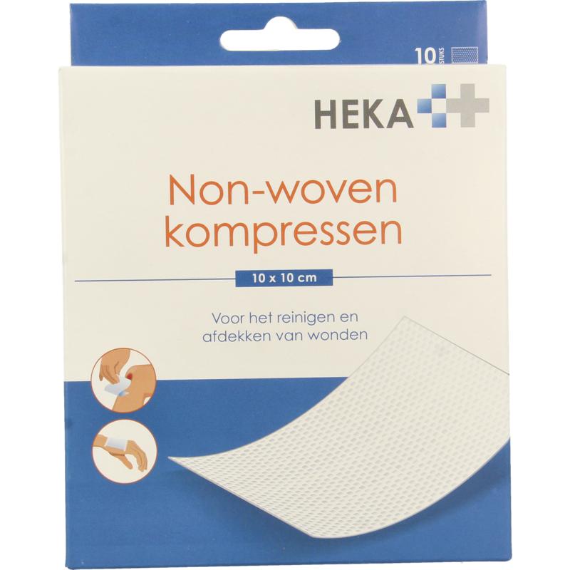 Heka Klein Non-woven kompres 10 x 10cm 10st
