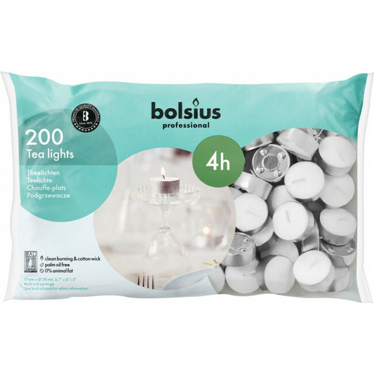 Bolsius Theelicht 16/38 wit 200st