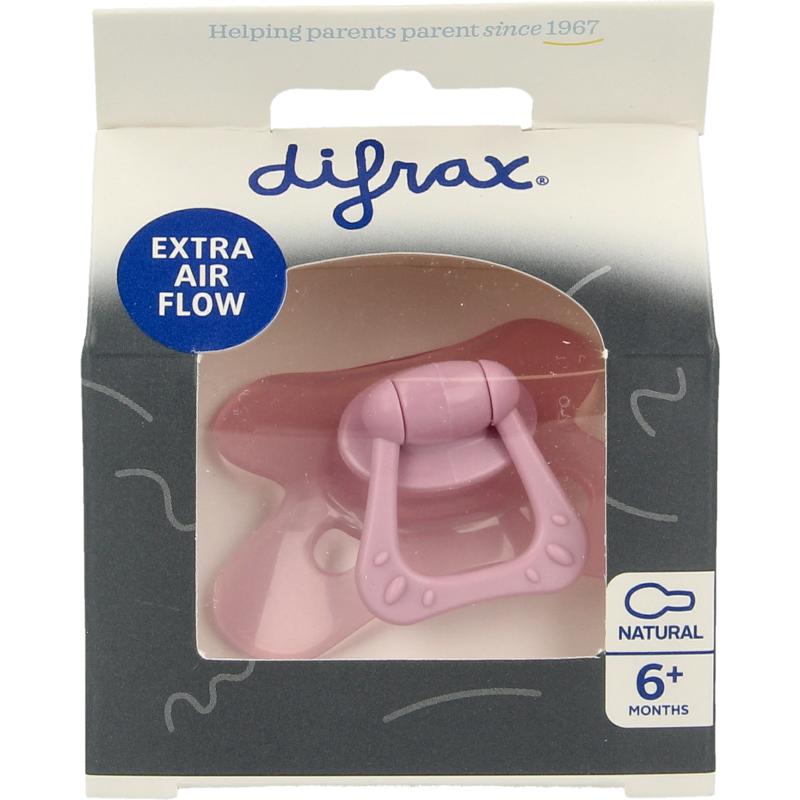 Difrax Fopspeen natural 6+ maanden rose 1st
