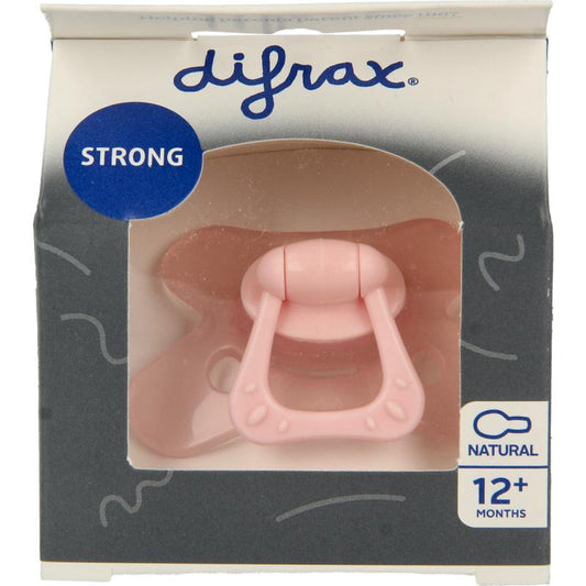 Difrax Fopspeen natural 12+ maanden bubble gum rose 1st
