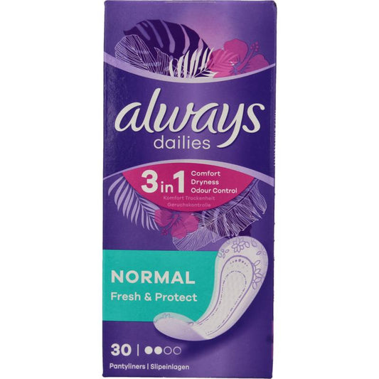 Always Dailies inlegkruisjes fresh & protect normal 30st