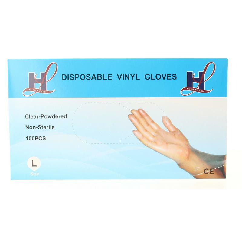 HLA Wegwerphandschoenen vinyl maat L 100st