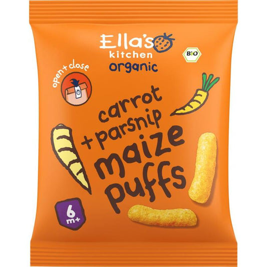 Ella's Kitchen Maize puffs carrot/parsnip 6+ maanden bio 20g