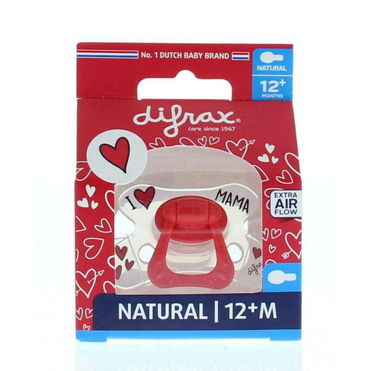 Difrax Fopspeen natural I love 12+ maanden 1st