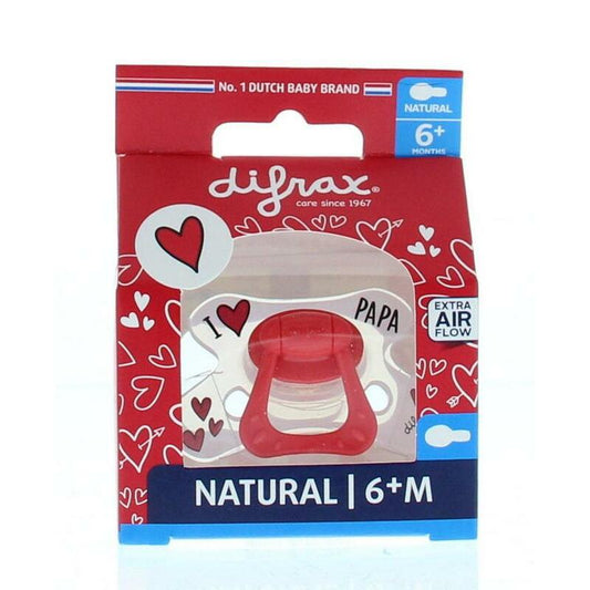 Difrax Fopspeen natural I love 6+ maanden 1st