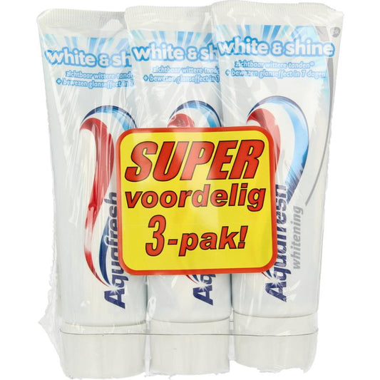 Aquafresh Tandpasta white & shine 75ml 3x75ml