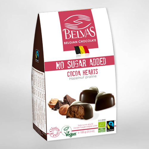 Belvas Choco hart hazelnoot praline bio 100g