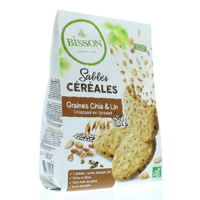 Bisson Zandkoekjes chia & lijnzaad bio 200g