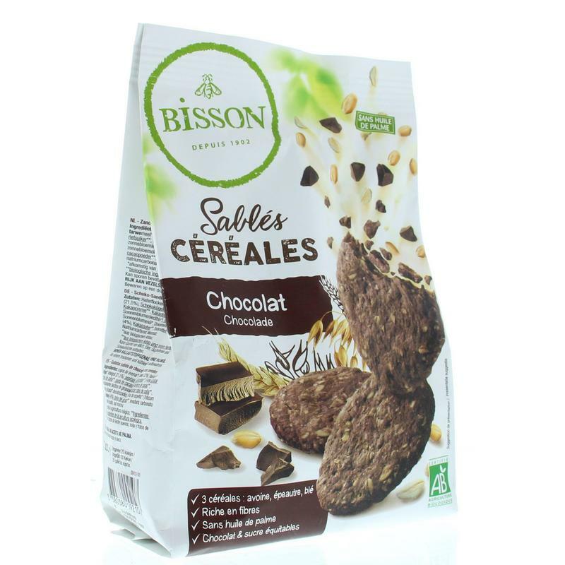 Bisson Zandkoekjes chocolade & granen bio 200g