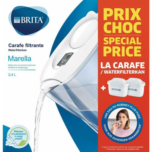 Brita Waterfilterbundel Marella cool white + 2 filterpat 1st