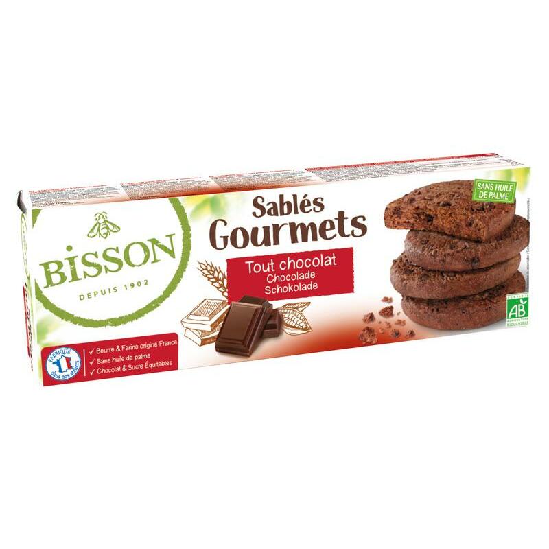 Bisson Chocolade koekjes sables gourmet bio 150g