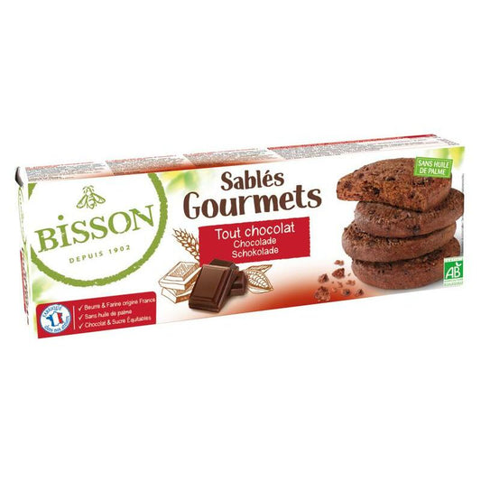 Bisson Chocolade koekjes sables gourmet bio 150g