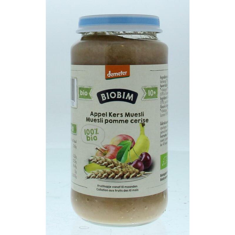 Biobim Muesli appel kers 10+ maanden demeter bio 250g