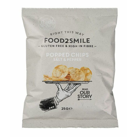 Food2Smile Popped chips salt & pepper glutenvrij lactosevrij 25g