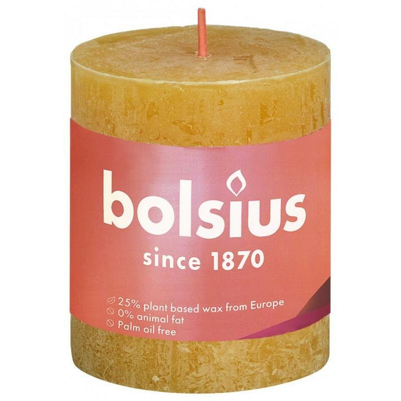 Bolsius Rustiek stompkaars shine 80/68 honeycomb yellow 1st