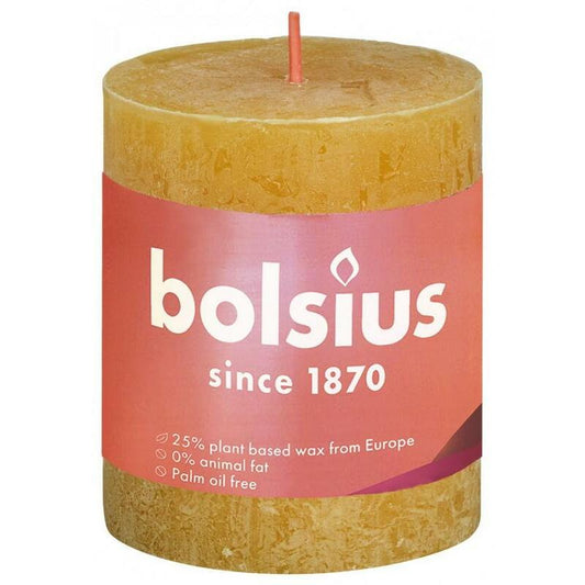 Bolsius Rustiek stompkaars shine 80/68 honeycomb yellow 1st