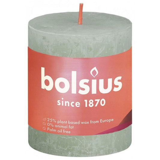 Bolsius Rustiek stompkaars shine 80/68 foggy green 1st
