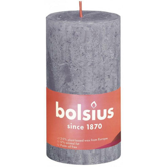 Bolsius Rustiek stompkaars shine 130/68 frosted lavender 1st