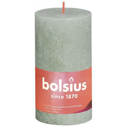 Bolsius Rustiek stompkaars shine 130/68 foggy green 1st