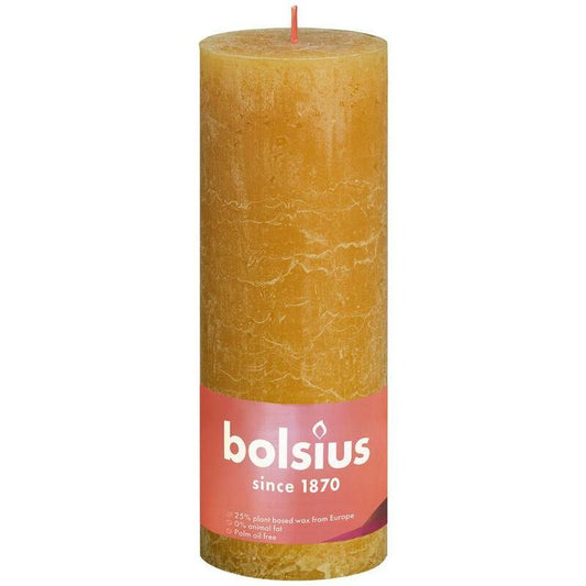 Bolsius Rustiek stompkaars shine 190/68 honeycomb yellow 1st