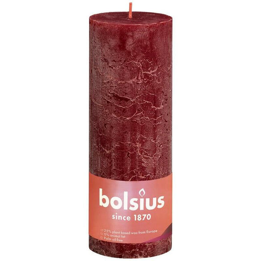 Bolsius Rustiek stompkaars shine 190/68 velvet red 1st