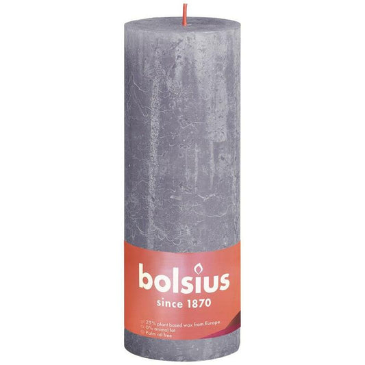 Bolsius Rustiek stompkaars shine 190/68 frosted lavender 1st