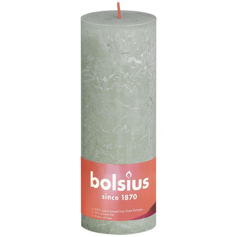 Bolsius Rustiek stompkaars shine 190/68 foggy green 1st