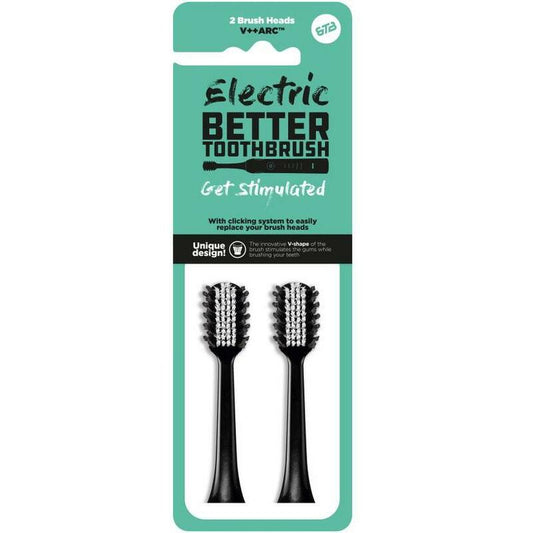 Bettertoothbrush Opzetborstel premium zwart 2st