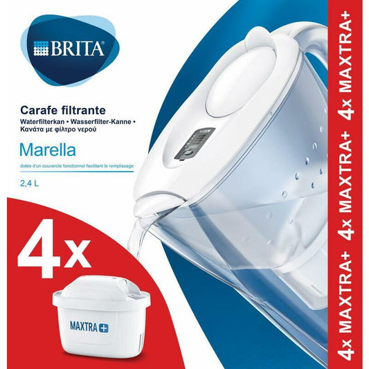 Brita Waterfilterbundel Marella cool white + 4 filterpat 1st
