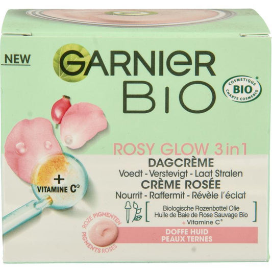 Garnier Bio rosy glow dagcreme 3-in-1 50ml