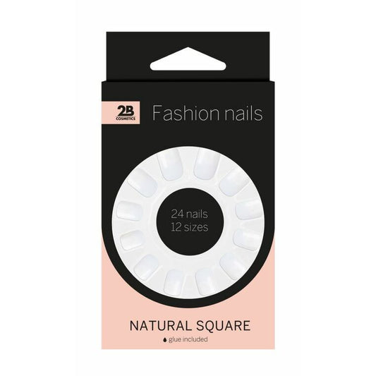 2B Nails natural square 24st
